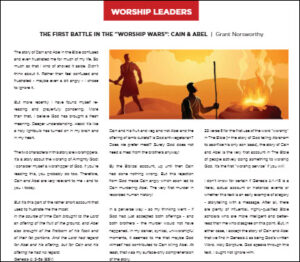 March 2025 Grant Norsworthy Worship Wars Cain & Abel